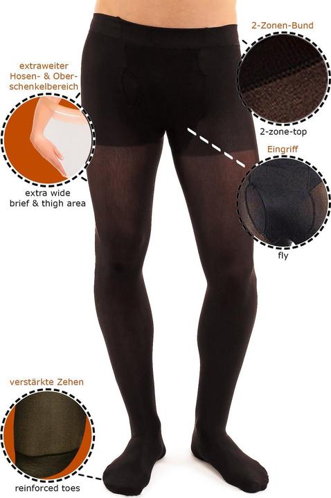 Actual product image Glamory Microman 100 men's tights, colour black, size 44-46 (100 DEN, 44 - 46)