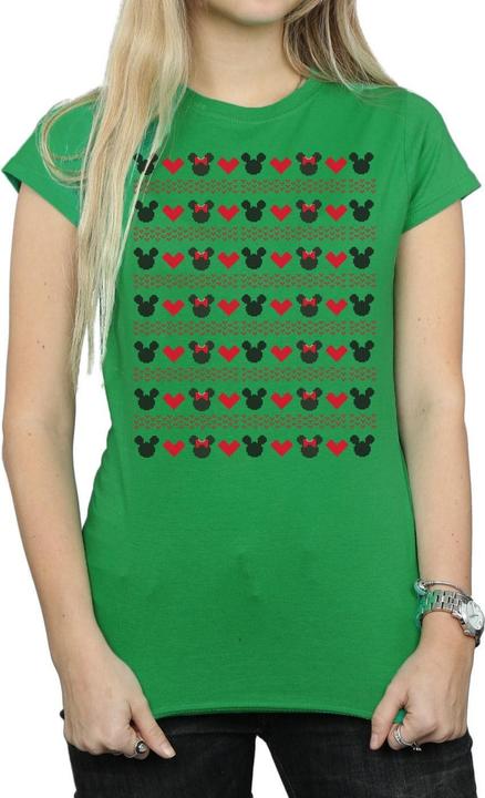 Immagine prodotto Disney Mickey And Minnie Christmas Hearts Maglietta Donna (L)