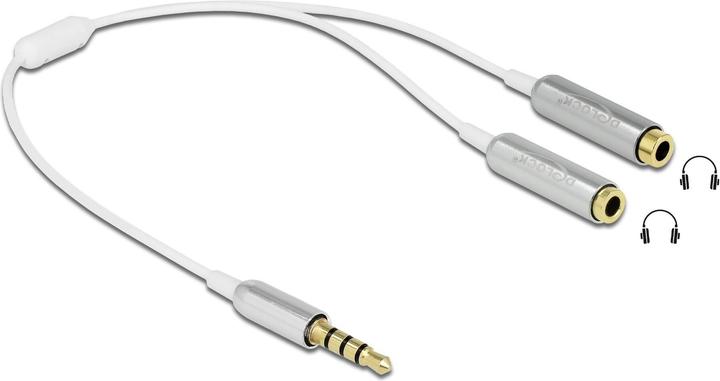 Actual product image Delock Audio splitter jack plug 3.5 mm 4 pin > 2 x jack socket 3.5 mm 4 pin (0.25 m, 3.5mm jack (AUX))