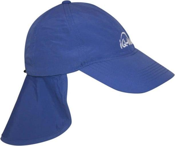 Actual product image IQ-UV UV protection logo cap with neck protection recycled navy (1 pc)
