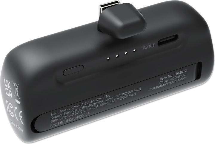 Actual product image Manhattan PD Powerbank 5000mAh Type-C St. 20W black (5000 mAh, 20 W, 20 Wh)