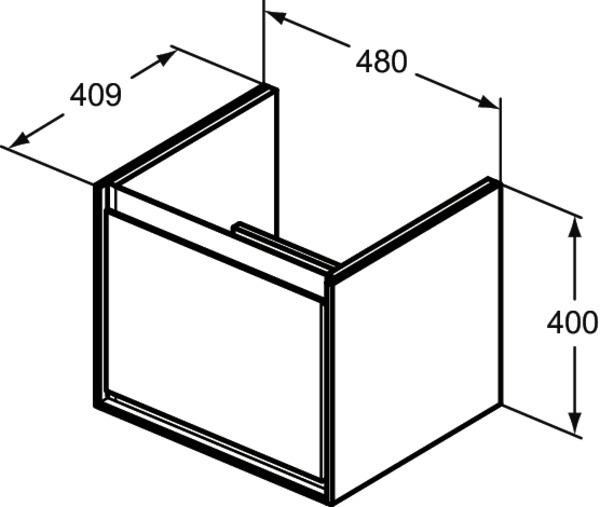 Produktbild Ideal Standard IDS Waschtischunterschrank CONNECT AIR 485mm f Cube Air 550mm we glänz. / we ma (48 x 41 x 40 cm)