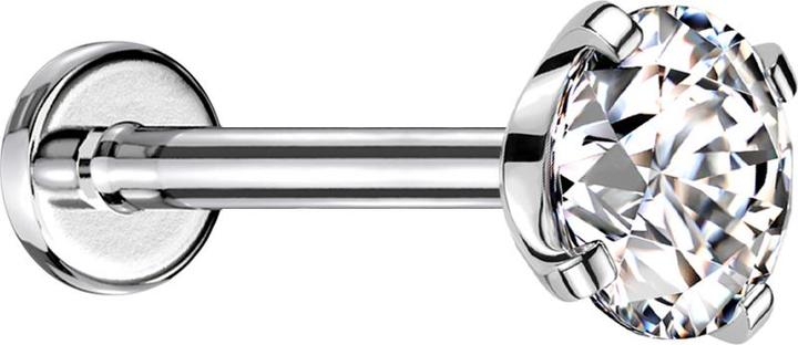 Immagine prodotto Star Piercing Labret Micro Threadless argento con set di cristalli argento (Acciaio chirurgico 316L, senza ottone)