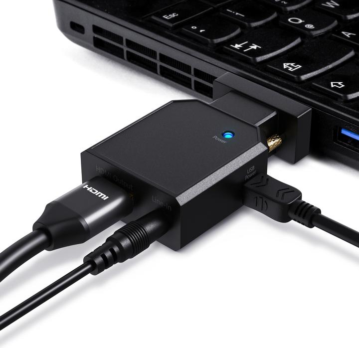 Image du produit CSL Adaptateur VGA vers HDMI avec Audio + VGA + USB, Convertisseur VGA vers HDMI pour PC, Ordinateur (HDMI, 7.60 cm)