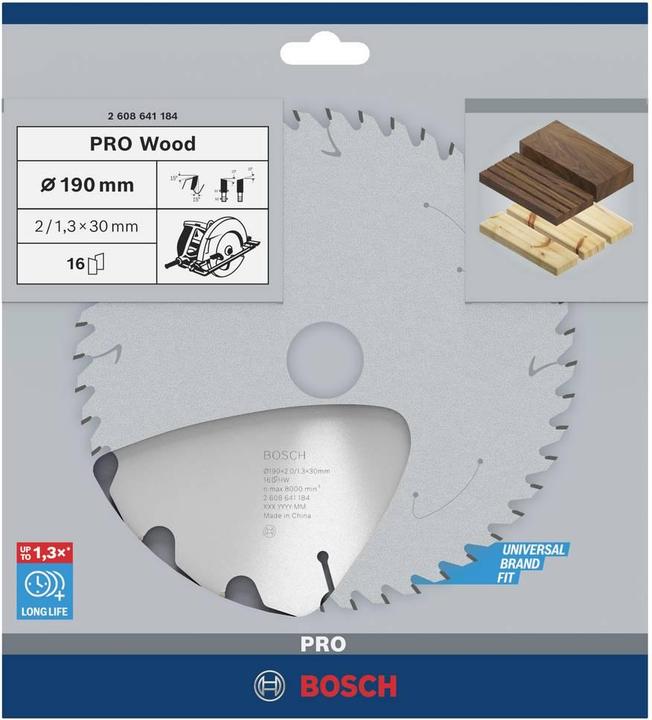 Actual product image Bosch Professional Zubehör PRO Wood circular saw blade, 190 x 2 x 30 mm