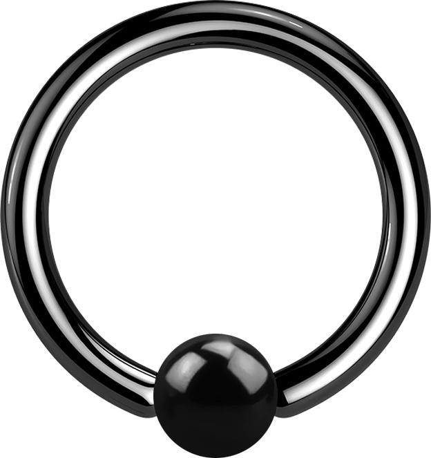 Produktbild Star Piercing Ball Closure Ring schwarz (ohne Messing, Chirurgenstahl 316L)