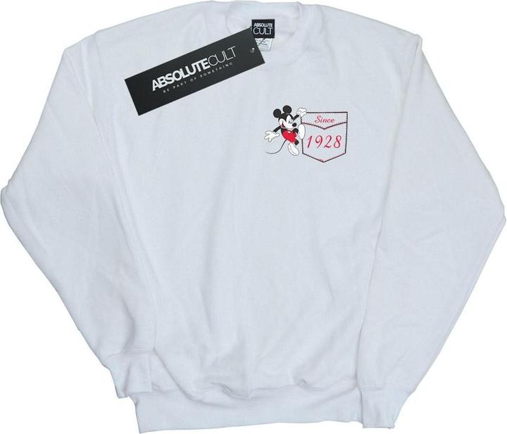 Actual product image Disney Mens Mickey Mouse Faux Pocket Since 1928 Sweatshirt (M)