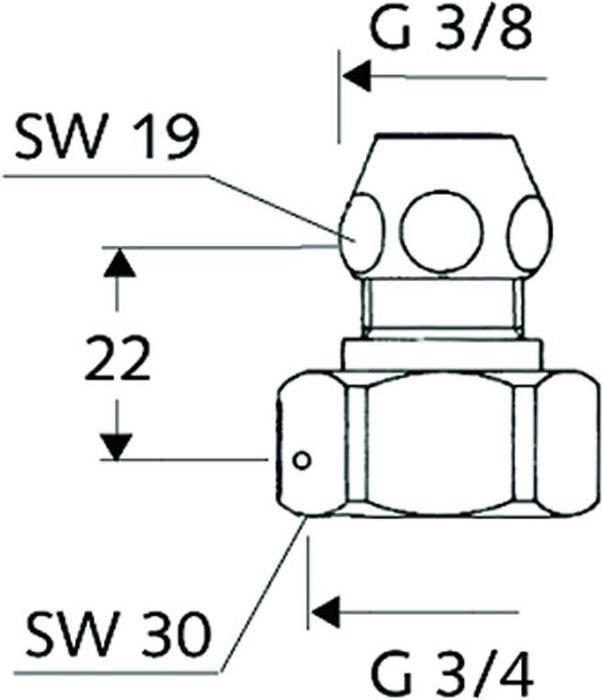 Produktbild Schell Wasserzähler-Verschraubung chrom, Quetschverschraubung 3/4Zoll IG 3/4Zoll IG (Rohrverschraubung)