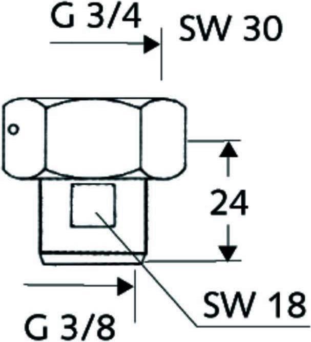Actual product image Schell Water meter screw connection chrome 3/4inch IT 3/4inch IT (Pipe fitting)