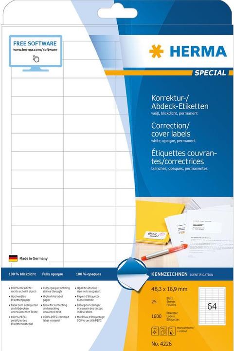 Energie-Label HERMA Korrektur- und Abdeck-Etiketten A4