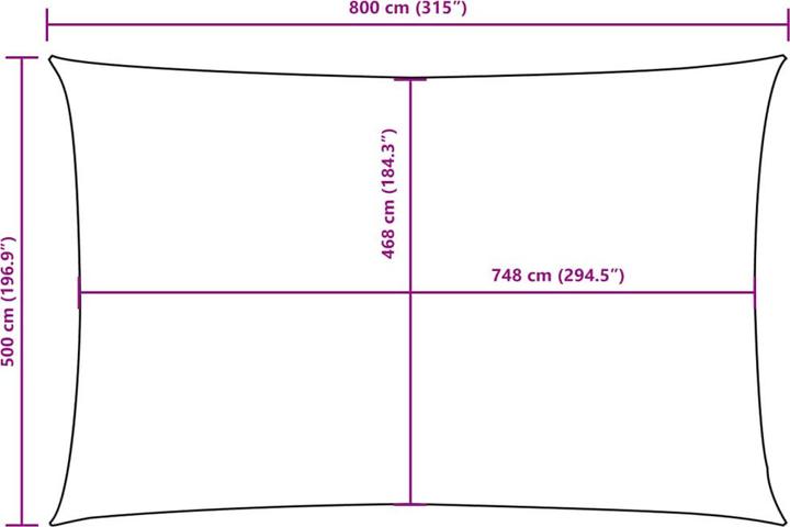 Produktbild VidaXL Sonnensegel (500 x 800 cm)
