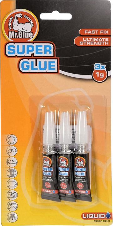 Actual product image Mr. Glue Superkleber, 3er-Set, je 1g Tube