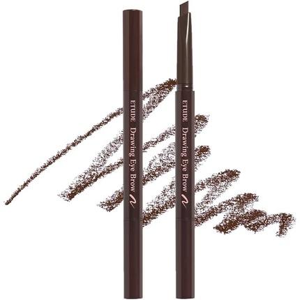 Actual product image Etude House House Drawing Eye Brow 3 Brown 21AD Long Lasting Eyebrow Pencil for Soft Textured Natural Daily Look (Brown)