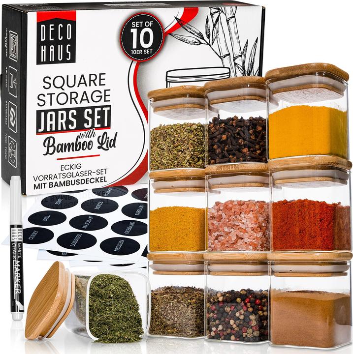 Immagine prodotto Deco haus Set di barattoli per spezie con coperchio (0.16 l)