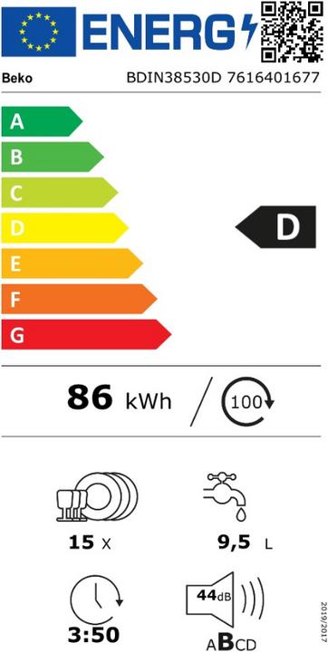 Etichetta energetica Beko BDIN38530D
