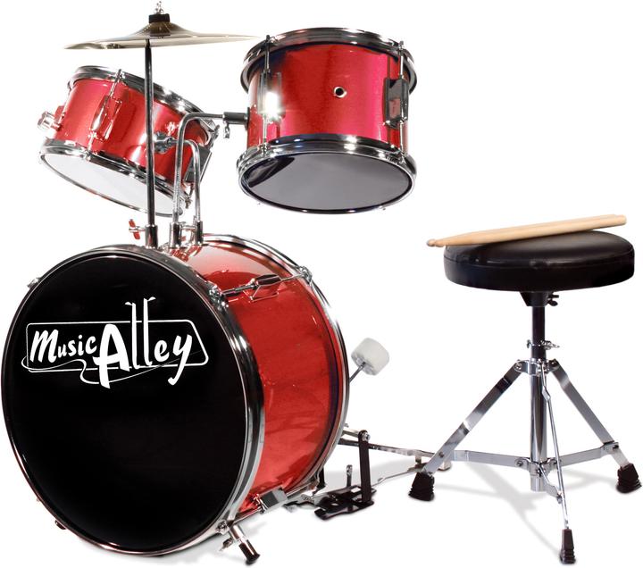 Actual product image PDT Music Alley 3 Piece Jr Drum Kit Red