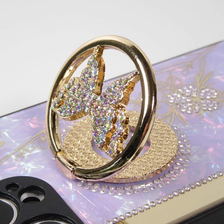 Produktbild PhoneLook Hülle Perlmutt Schmetterling Strass mit Videounterstützung t (Apple iPhone 13 Pro Max)