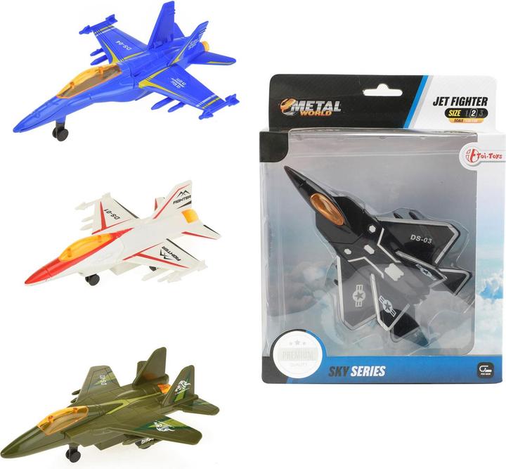 Actual product image Toi-Toys Retractable metal fighter aircraft
