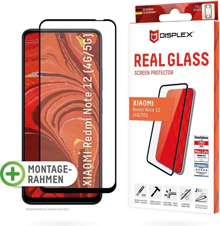 Image du produit Displex Real Glass, Full Cover Panzerglas (1 pièce(s), Xiaomi Redmi Note 12, Xiaomi Poco X5)