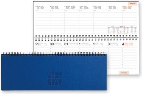 Immagine prodotto Simplex Tisch-Querkalender Septant 30.7 x 10.5 cm, 2026, Blau (29 x 10,5 cm, Tedesco)