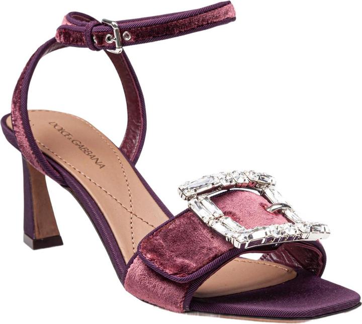 Produktbild Dolce & Gabbana velvet sandal in vinacca color with buckle with stones (36)