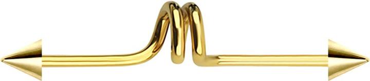 Image du produit Star Piercing Barbell plaqué or twister avec deux cônes (sans laiton, Acier chirurgical 316L)