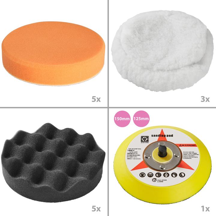 Produktbild tectake Exzenter Poliermaschine 710W inkl. Polierset 25-tlg. (Exzenterpolierer, 710 W)