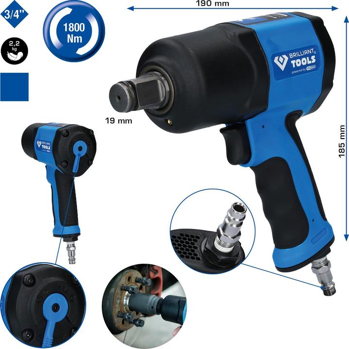 Actual product image Brilliant Tools BT160200 3/4 air impact wrench (Air blast)