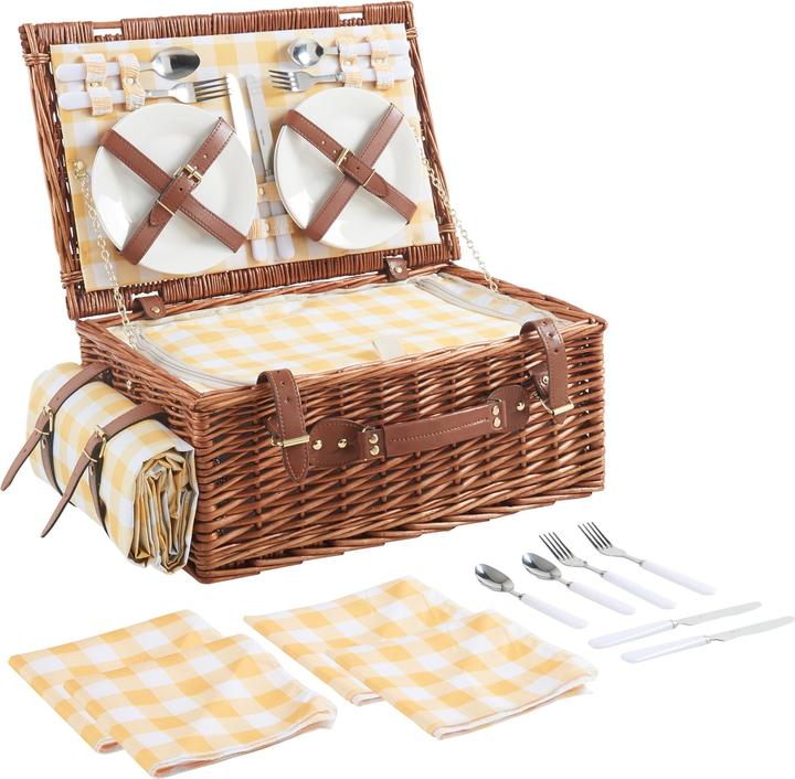 Casa.Pro Picknickkorb Brindisi für 4 Personen Komplettset