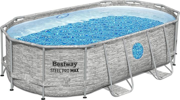 Produktbild Bestway Steel Pro MAX Splashview Frame P ool Komplett-Set mit Filterpumpe 427x250 (427 x 250 x 100 cm)