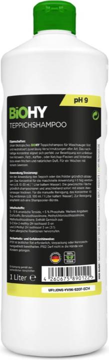 Actual product image Biohy Carpet shampoo