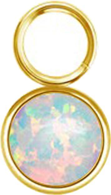 Actual product image Star Piercing Anhänger vergoldet ein Opal weiss (without brass, Surgical steel 316L)