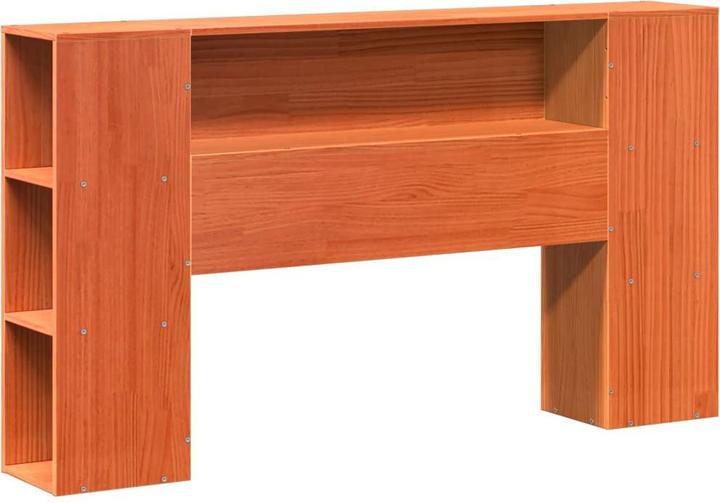 Produktbild VidaXL Massivholzbett Holzbett Bett mit Regal ohne Matratze Wachsbraun 120x200cm (120 x 200 cm)