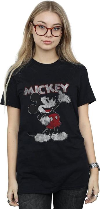 Immagine prodotto Disney Maglietta Boyfriend in cotone da donna/ragazzo Presents Mickey Mouse (L)