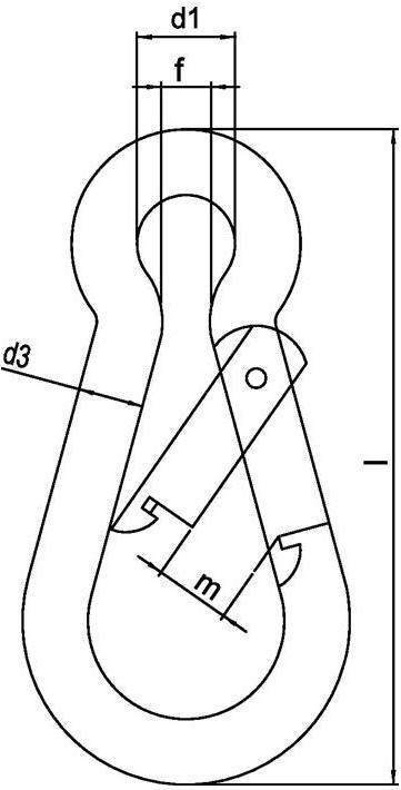 Actual product image Kleinsorge Snap hook DIN 5299, form C length 100 mm wire thickness 10 mm load capacity 350 kg galvanic ve...