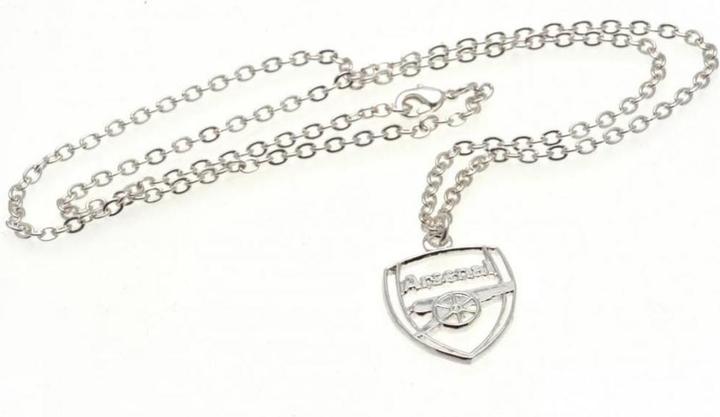 Arsenal FC versilberter WappenAnhänger und Kette (100% Metall)