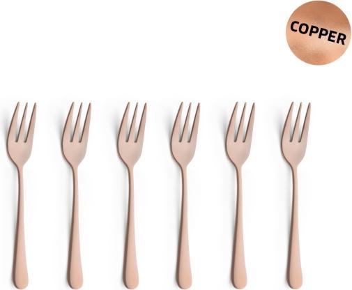 Image du produit Amefa Fourchette à gâteau Set 6 pièces PVD cuivre 1410 Austin (6 pièce(s), Fourche)