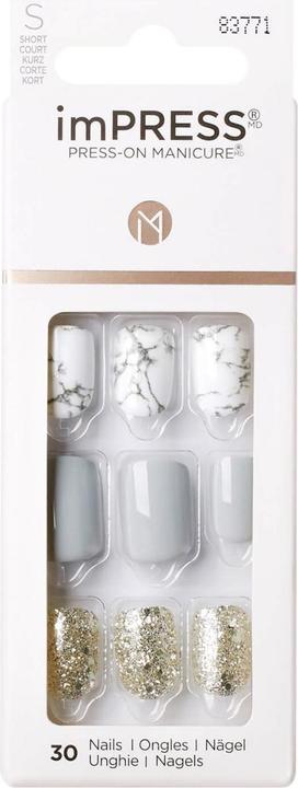 Produktbild KISS Nails - imPress Knock Out (Kunstnägel, Grau, Weiss)