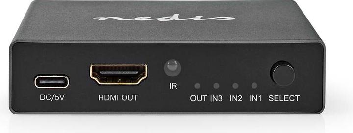 Produktbild Nedis HDMI ™ Schalter | 3-Port port(s) | 3x HDMI™ Eingang | HDMI™ Ausgang | 8K@60Hz | 45 Gbps | fern