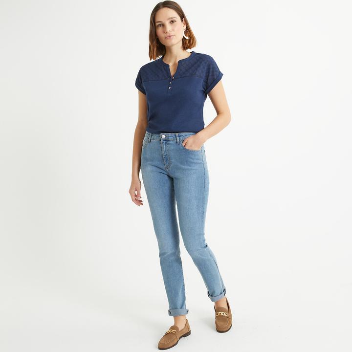 Actual product image Anne Weyburn T-shirt with henley neckline (W32/L34)