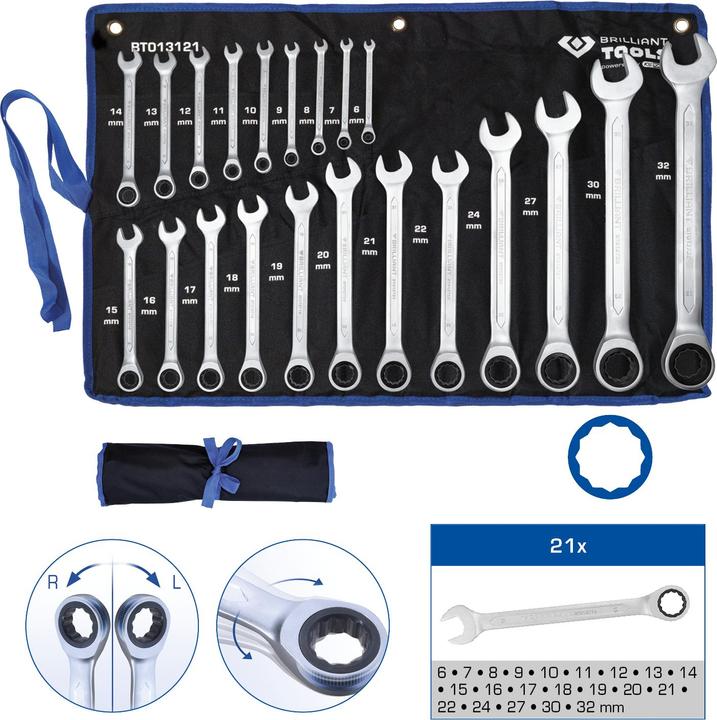 Produktbild KS Tools Ratschenringschlüssel-Satz (32 mm, 18 mm, 11 mm, 12 mm, 20 mm, 19 mm, 27 mm, 15 mm, 13 mm, 25 mm, 6 mm, 21 mm, 7 mm, 14 mm, 29 mm, 8 mm, 10  mm, 30 mm, 23 mm, 26 mm, 22 mm, 17 mm, 28 mm, 9 mm, 16 mm, 24 mm, 31 mm)