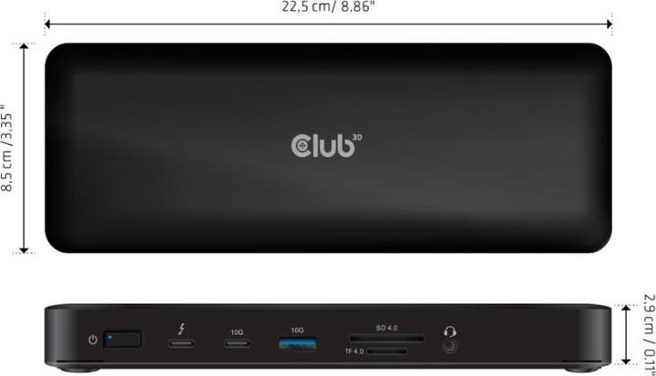 Image du produit Club 3D Station d'accueil Club3D Thunderbolt4 16-en-1 4 écrans St/Bu retail (Thunderbolt, 16 Ports)