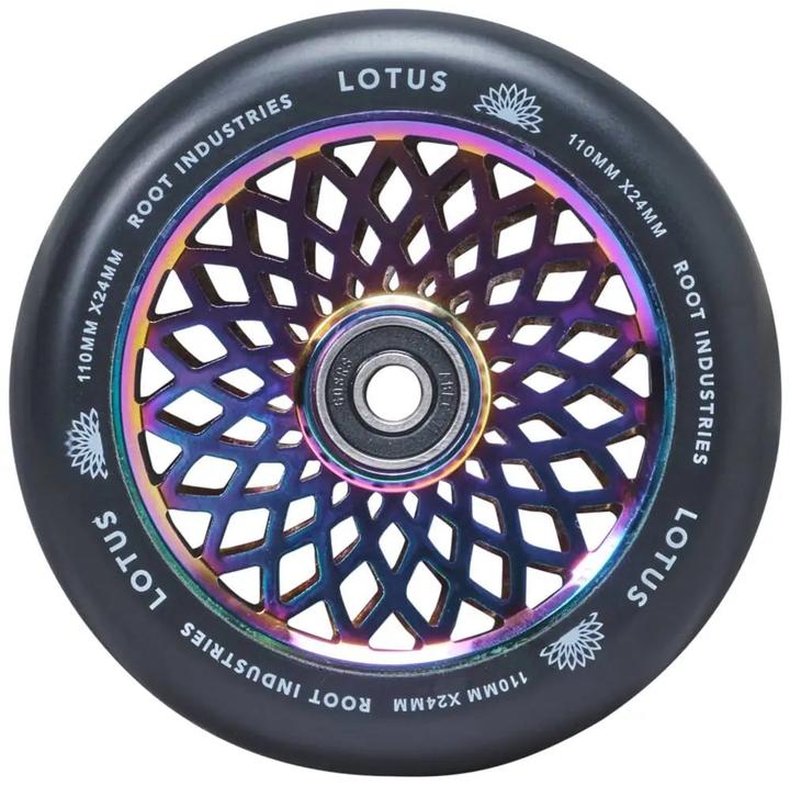 Produktbild Root Industries Root Lotus 110mm Wide Pro Scooter Wheels - Rocket Fuel Core - Black PU (24 mm)