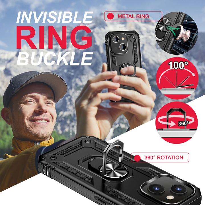 Actual product image Nalia Shockproof Military Style Ring Cover (Apple iPhone 14)