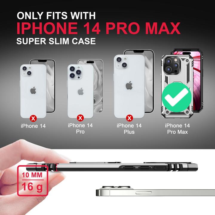 Immagine prodotto Nalia Coperchio ad anello antiurto in stile militare (Apple iPhone 14 Pro Max)