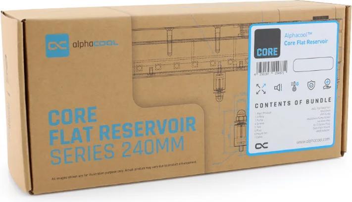 Actual product image Alphacool PUM Core Flat Rate Reservoir 240 Right with VPP Apex Pump