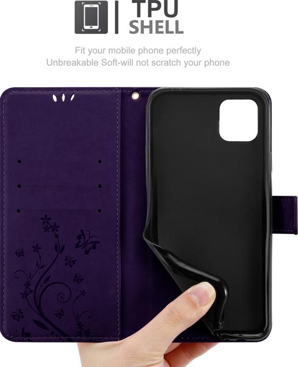 Actual product image Cadorabo Flower Book cover (Apple iPhone 13 Pro Max)