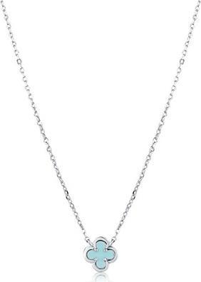Actual product image JVD - Silver women's necklace Four-leaf clover for luck SVLN0749SK2PT45