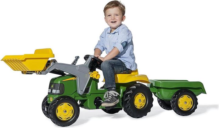 Image du produit Vedes John Deere Tracteur à pédales pour enfants avec chargeur frontal et remorque