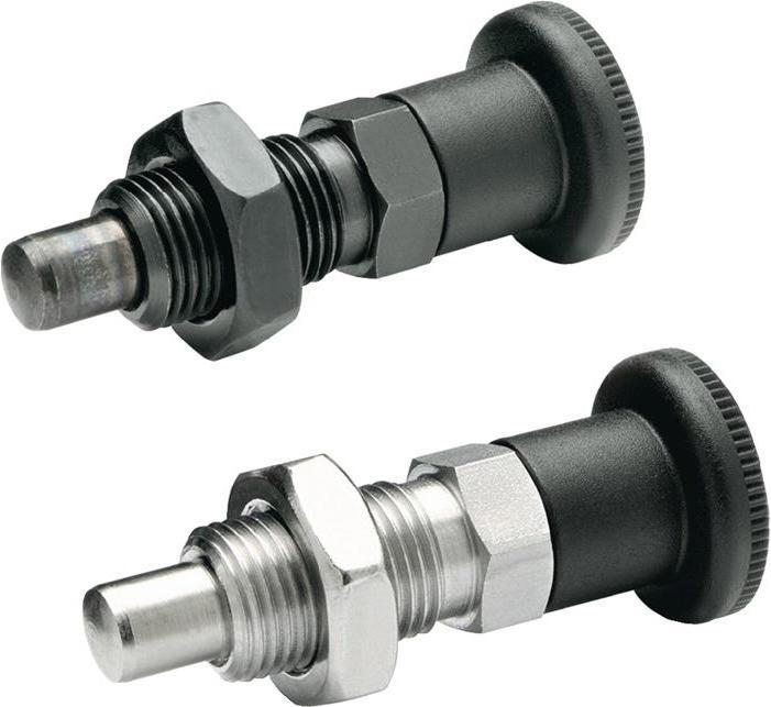 Produktbild Ganter Rastbolzen GN 817 d1 8 mm d2 M 16 x 1,5 mm l1 12 mm Stahl, ohne Rastsperre, mit Kontermutter (Türknopf)
